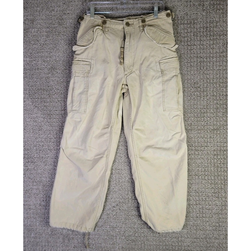 Rare Vintage Abercrombie & Fitch Cargo Pants 30x28 Paratrooper Beige Military